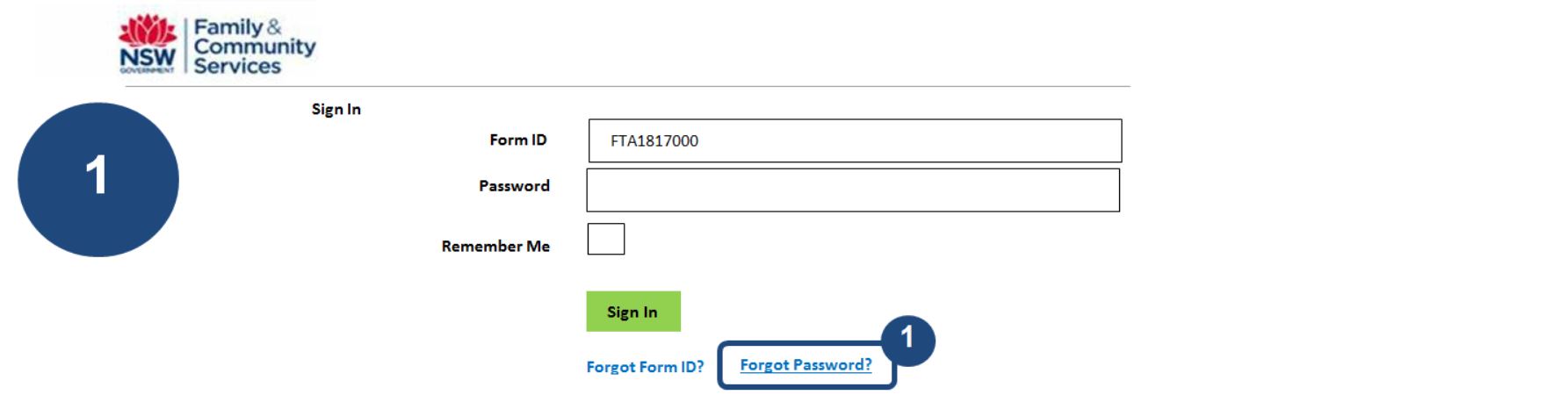 Click on ‘Forgot Password’.