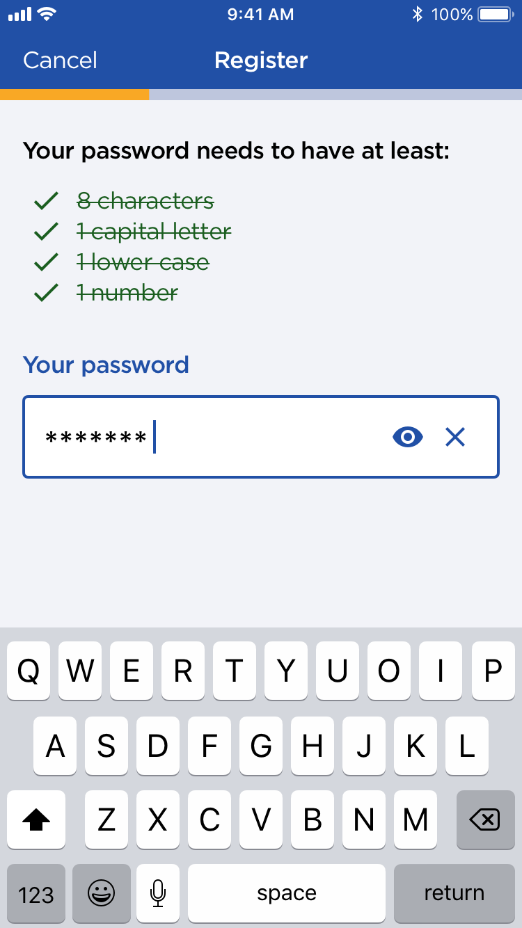 Register password