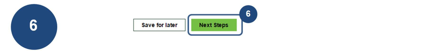 6. When you have finished your review, click on ‘Next Steps’ at the bottom of the page.