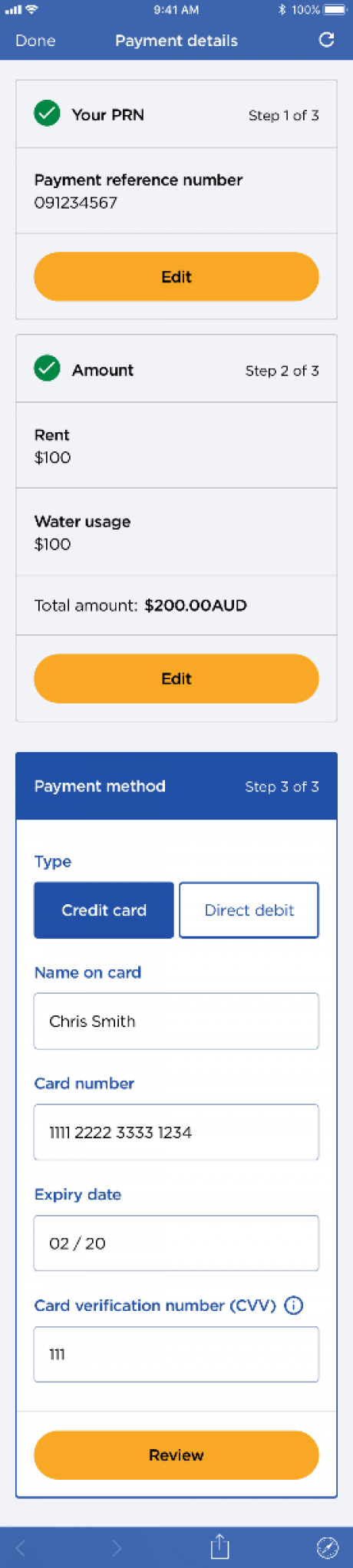 Payment details highlight bottom