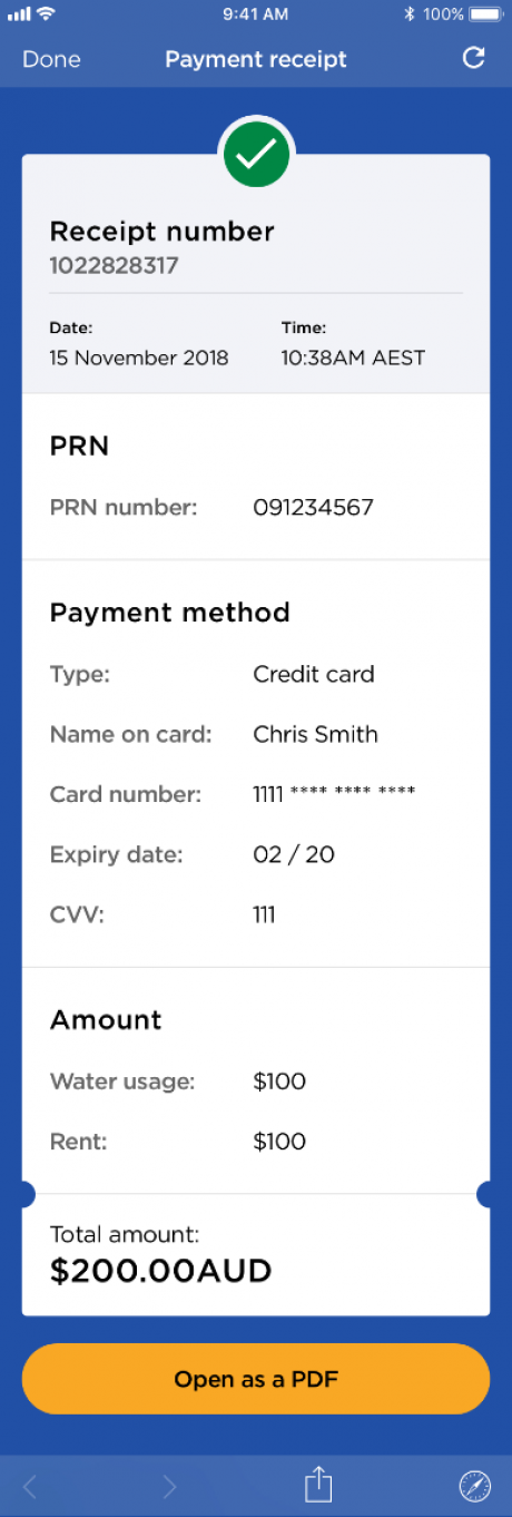 Payment details