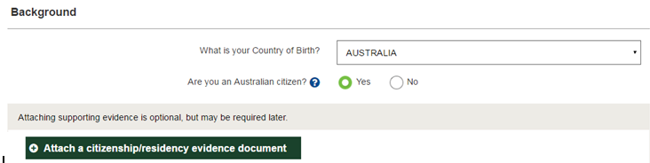 Attach a citizenship/residency evidence document