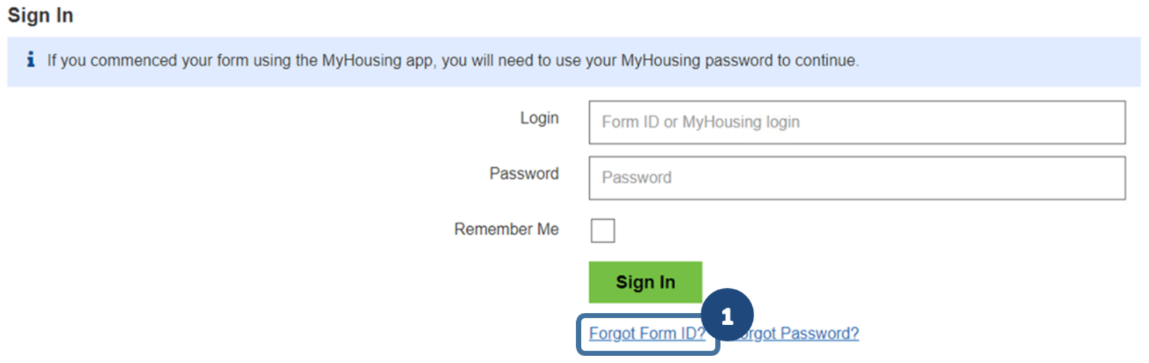 If you forget your Form ID, click Forgot Form ID? to have it sent to your email