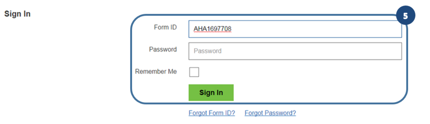 You can sign back into your form to complete it