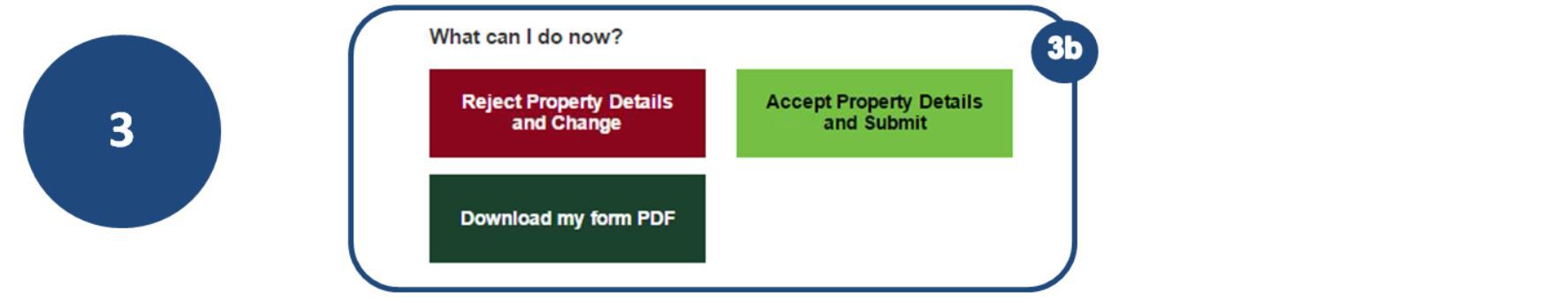 3b. After reviewing the Real estate agent / landlord information, select the appropriate next step.